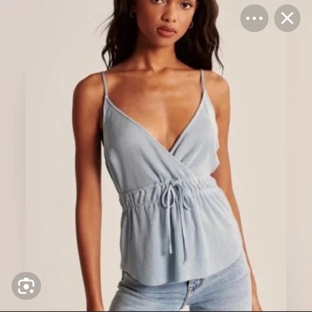 Abercrombie & Fitch Light Blue Wrap Satin Cami